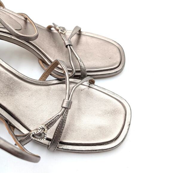 Badgley Mischka Brynna Metallic Strappy Sandals Light Bronze Size US9.5 EU40 - Picture 10 of 11